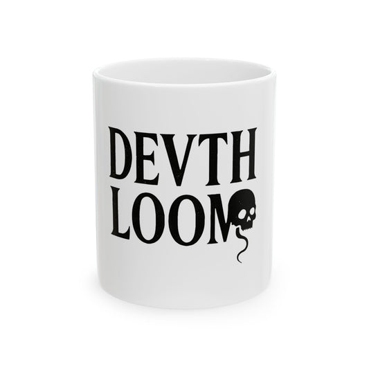 Death Loom Skull Coffee Mug - 11oz & 15oz Ceramic Cup for Bold Drinkers